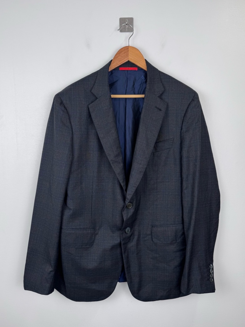 Isaia Napoli Men Gregorio Lana Grey Blazer Suit Jacket EU 54 US‎ 44